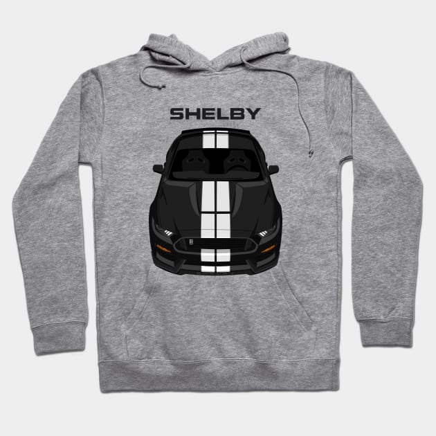 Ford Mustang Shelby GT350 2015 - 2020 - Black - White Stripes Hoodie by V8social